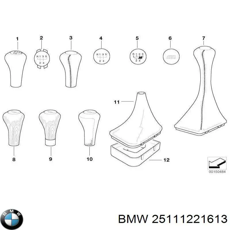 Купить 25111221613 BMW Эмблема рукоятки переключения КПП
