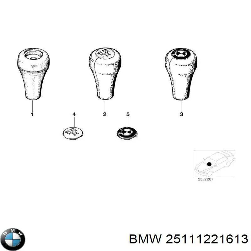 Эмблема рукоятки переключения КПП 25111221613 BMW