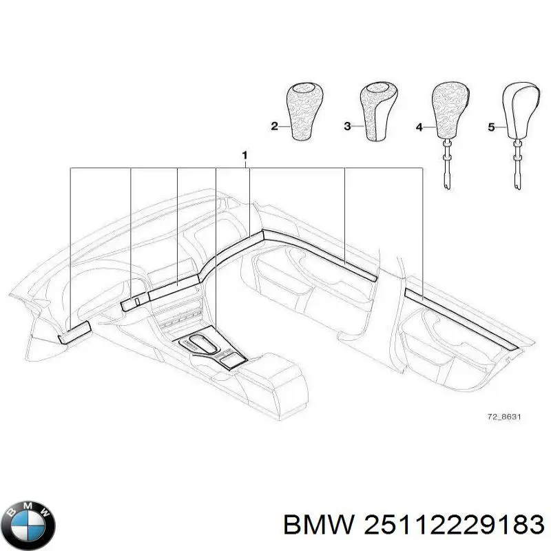 Рукоятка рычага КПП BMW 25112229183 цена, от 240.85 USD