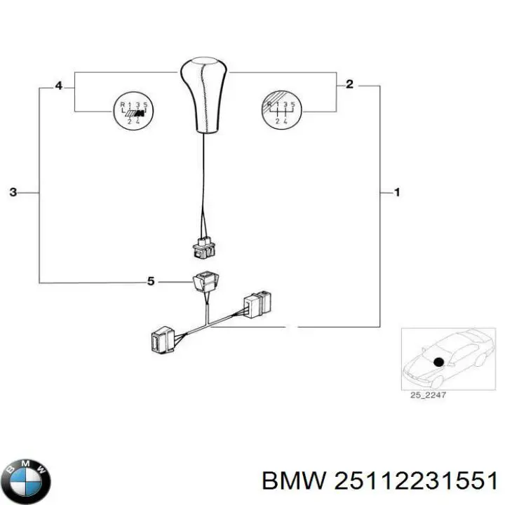 25112231551 BMW cabo da avalanca da caixa de mudança