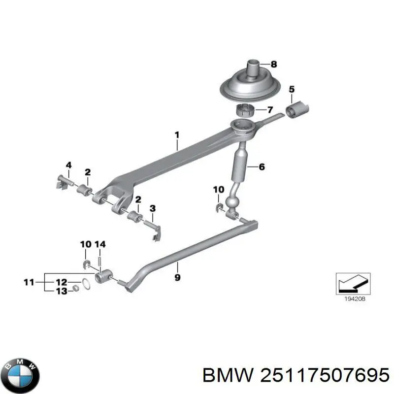 25117507695 BMW втулка механизма переключения передач (кулисы)