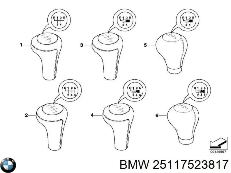 25117523817 BMW Ручка рычага коробки передач
