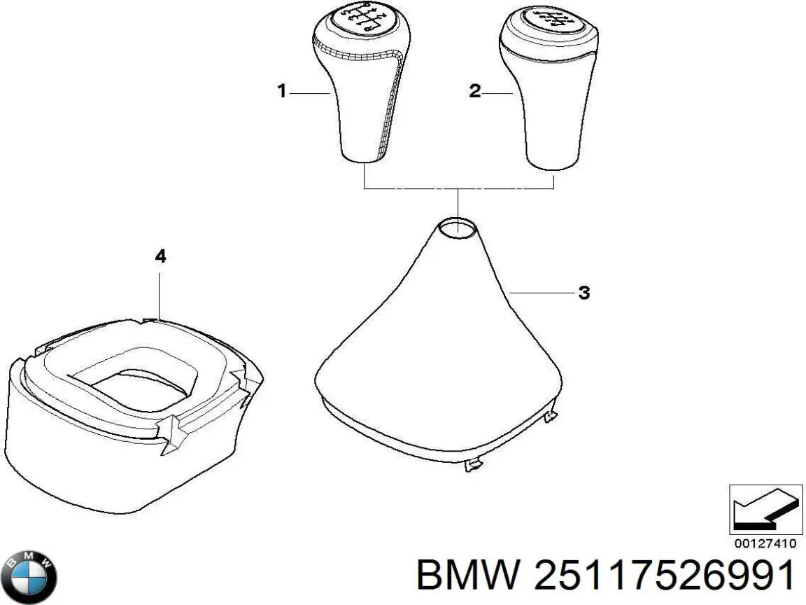 Купить 25117526991 BMW Ручка КПП
