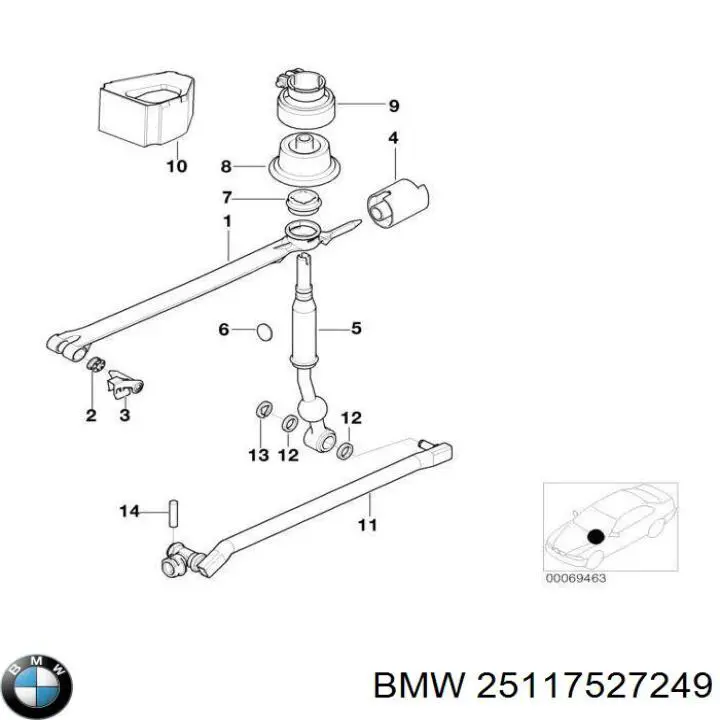 Купить 25117527249 BMW Рычаг коробки передач