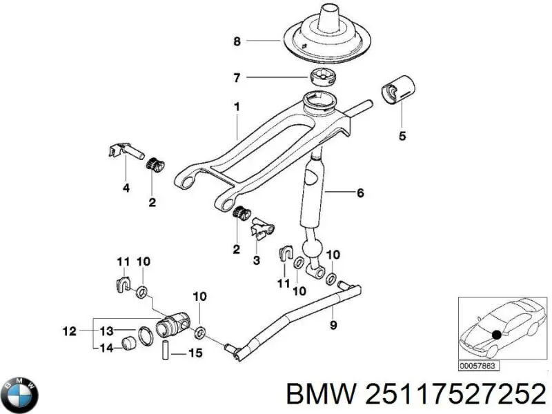 25117527252 BMW Рычаг переключения передач
