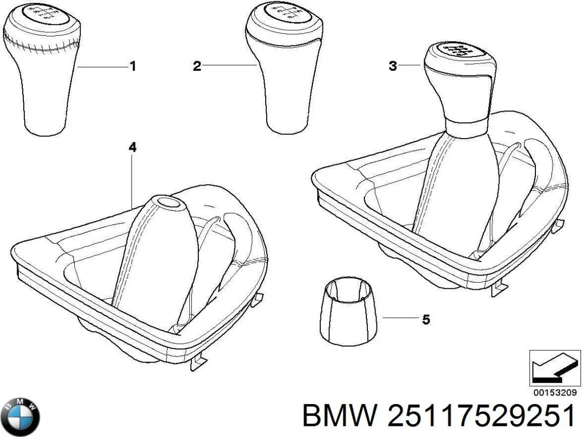 Рукоятка рычага КПП 25117529251 BMW