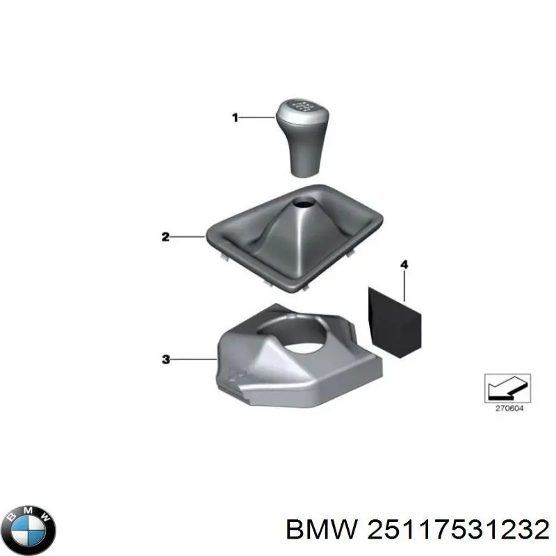 Рукоятка рычага КПП на BMW X1 (E84) купить.