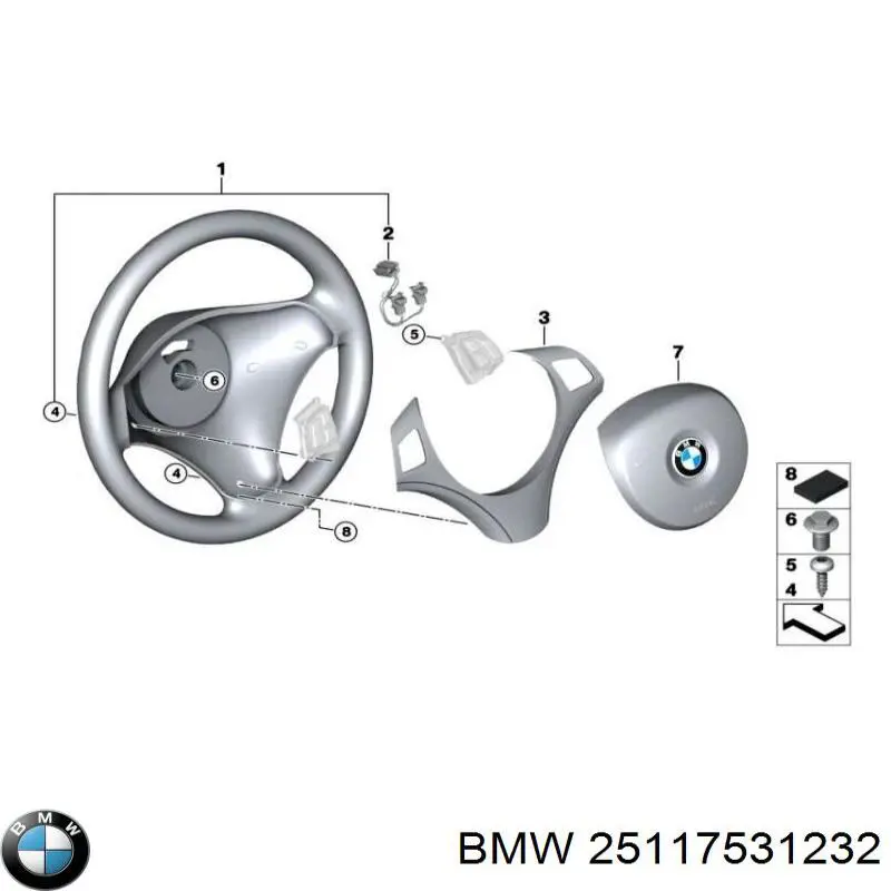 Рукоятка рычага КПП BMW 25117531232 цена, от 61.87 USD