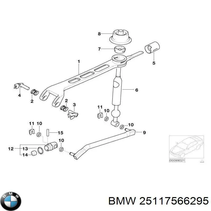 Рычаг переключения передач на BMW 3 (E90) купить.