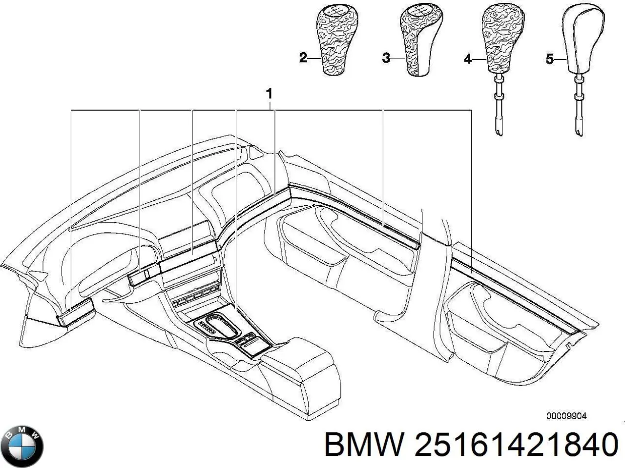 Рукоятка рычага КПП на BMW 5 (E39) купить.