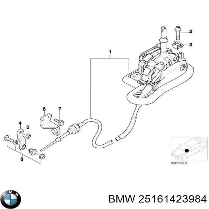 Кулиса переключения передач 25161423984 BMW