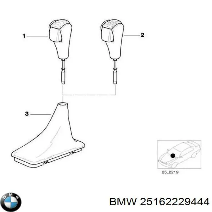 Рукоятка рычага КПП BMW 25162229444