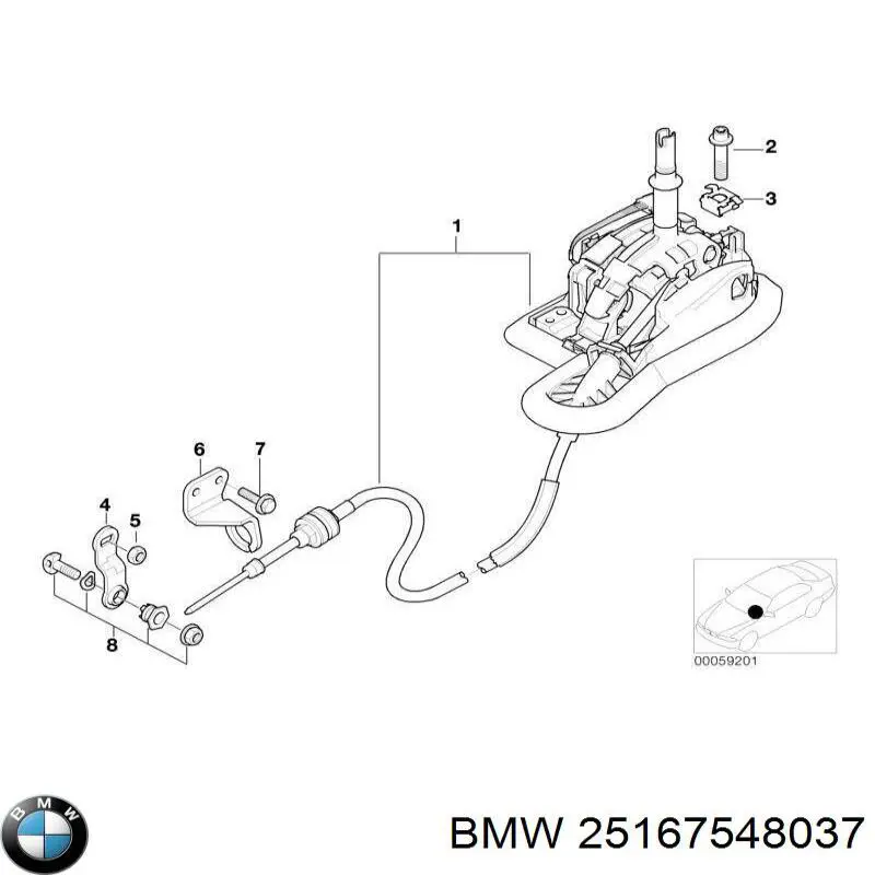 Механизм переключения передач BMW 25167548037 цена, от 247.05 USD