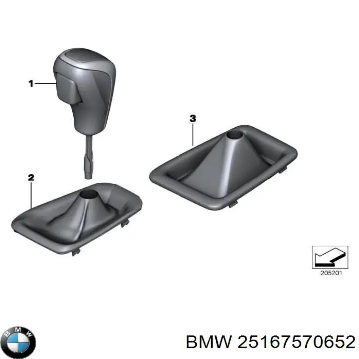 Купить 25167570652 BMW Ручка КПП