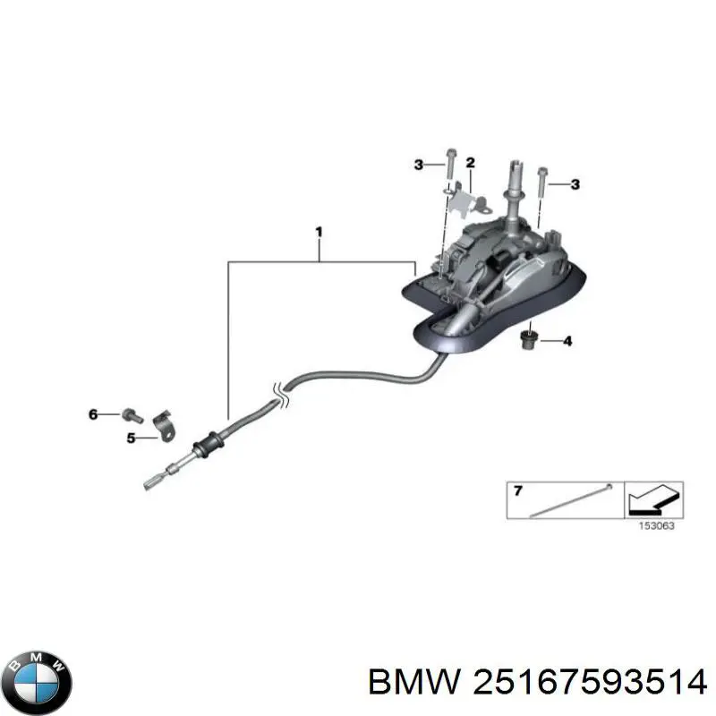 25167593514 BMW механизм переключения передач (кулиса, селектор)