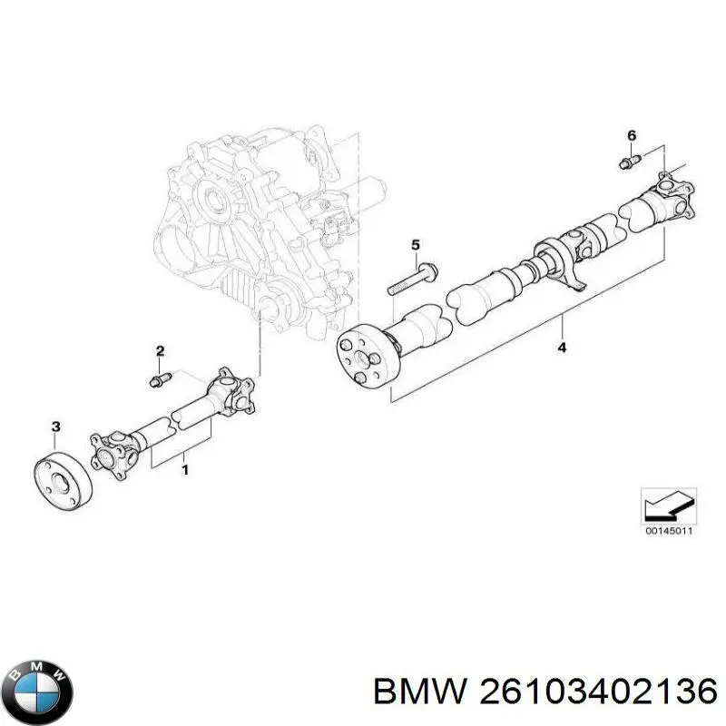 Кардан задний 26103402136 BMW