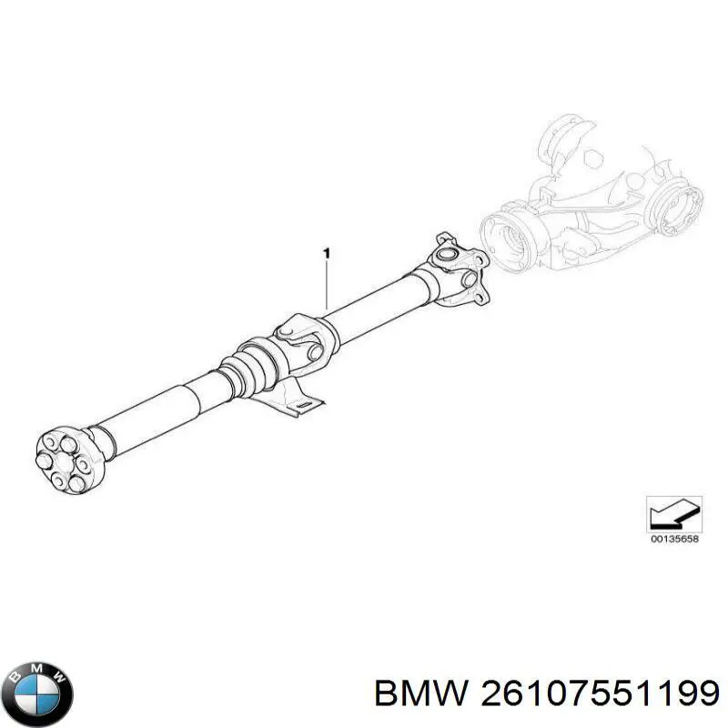 Вал карданный задний в сборе BMW 26107551199 цена, от 148.23 USD