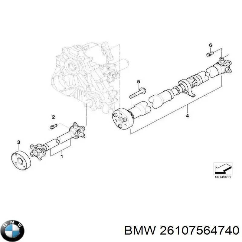 26107564740 BMW Карданный вал заднего моста