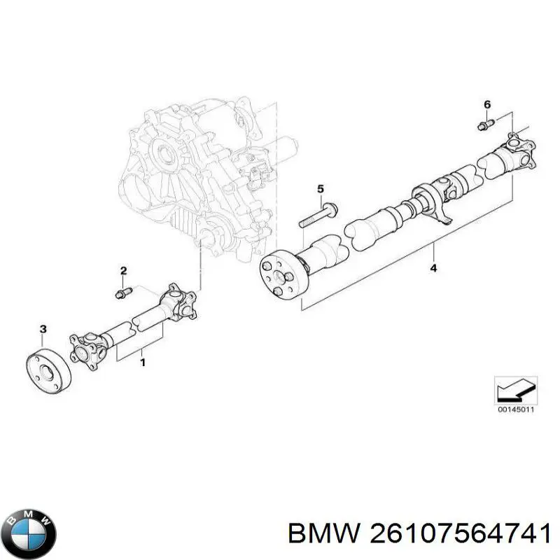 Вал карданный задний, в сборе на BMW X3 (E83) купить.