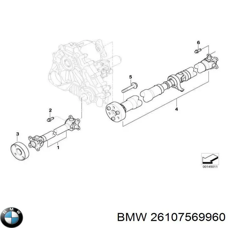 Кардан задний 26107569960 BMW