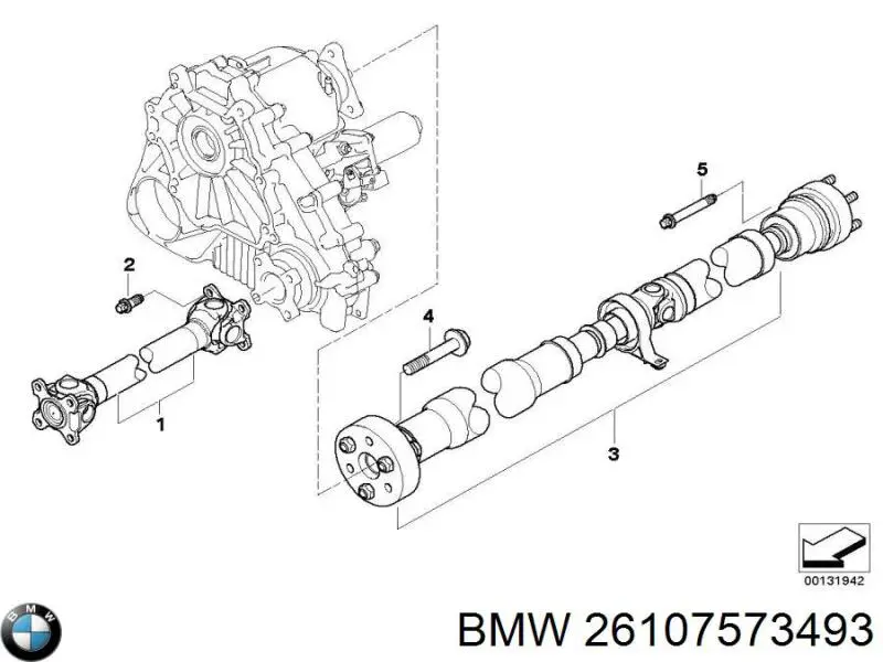 Кардан задний 26107557158 BMW