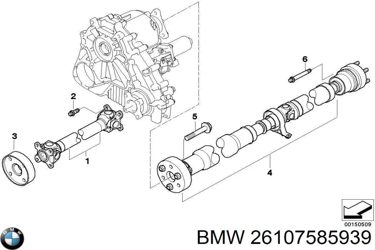 Кардан задний 26107585939 BMW