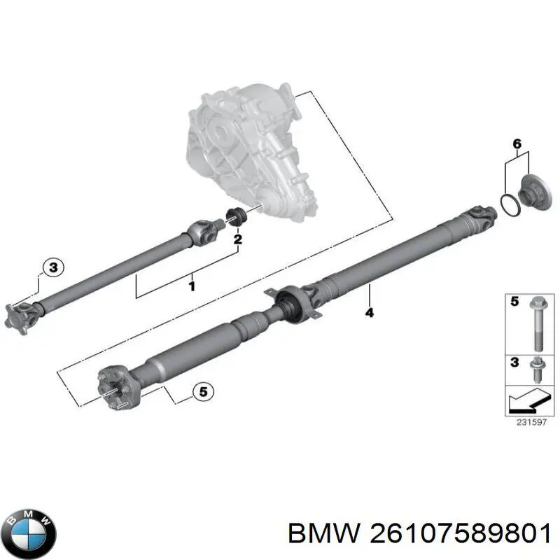 Кардан задний 26107589801 BMW