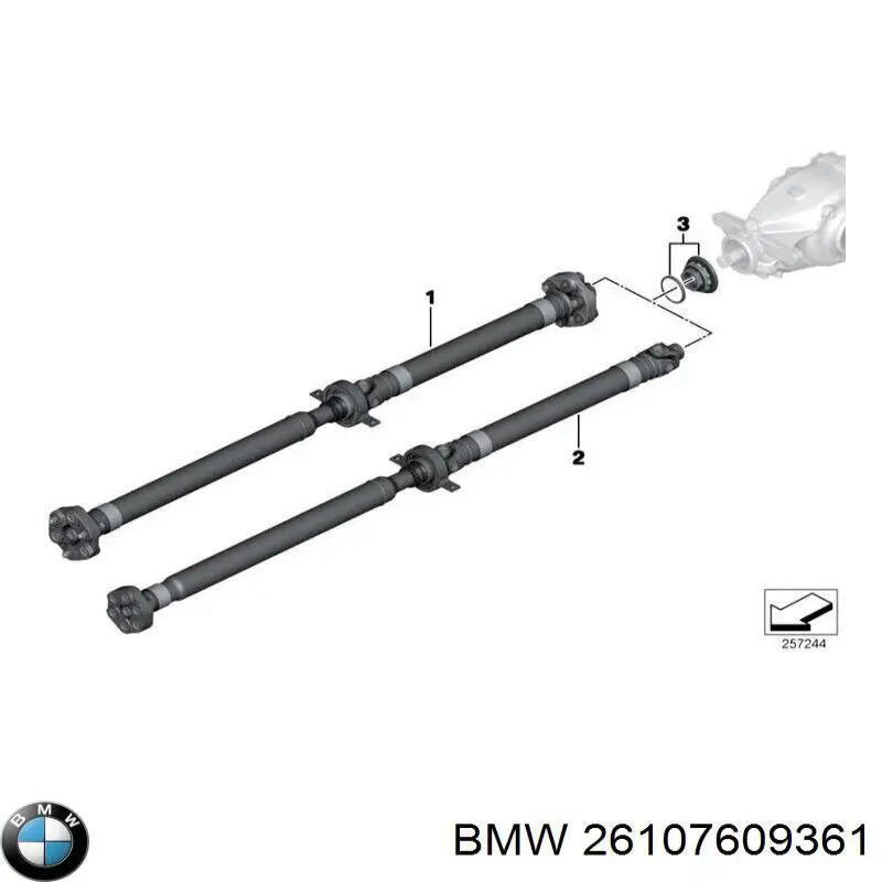 Вал карданный задний в сборе BMW 26107609361 цена, от 251.13 USD