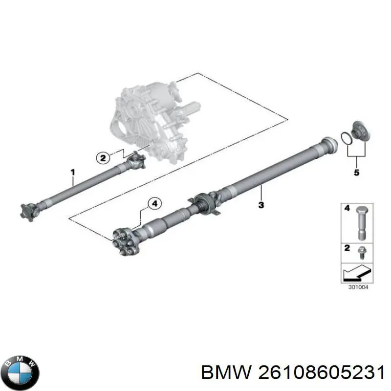 Вал карданный задний в сборе BMW 26108605231 цена, от 76.02 USD