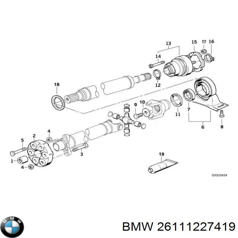 Муфта кардана эластичная передняя BMW 26111227419