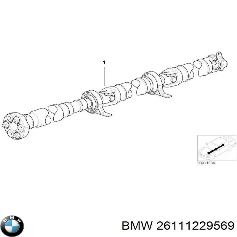 Вал карданный задний, в сборе на BMW 3 (E46) купить.