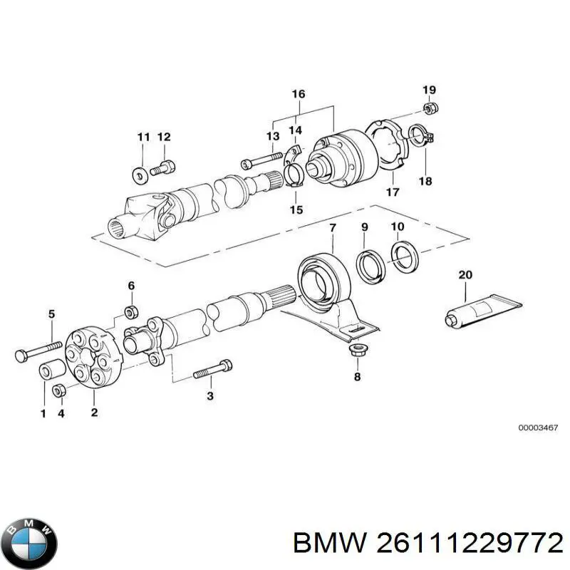 Задний шарнир угловых скоростей кардана заднего BMW 26111229772 цена, от 182.59 USD