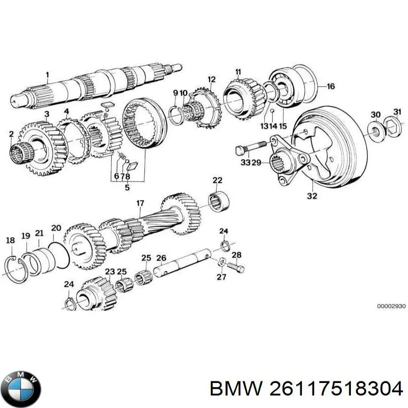 26117518304 BMW Крестовина карданного вала