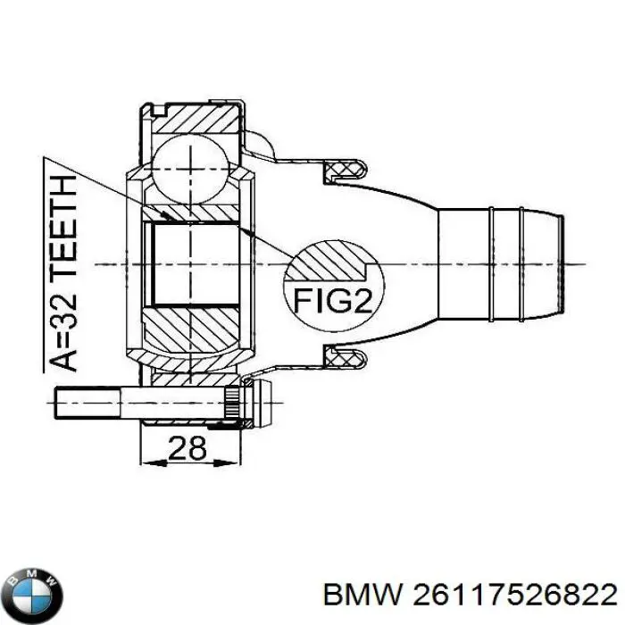 Купить 26117526822 BMW ШРУС карданного вала заднего, задний