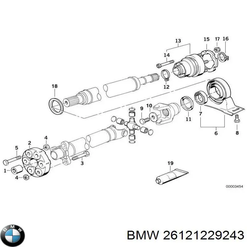 Купить 26121229243 BMW Опорный подшипник карданного вала