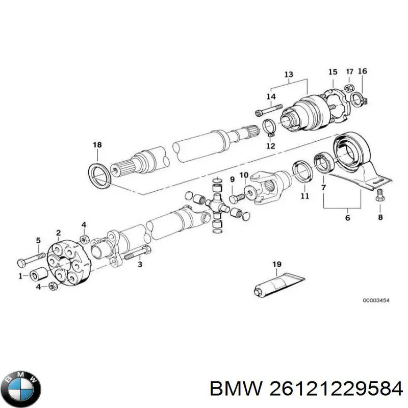 26121229584 BMW подвесной подшипник карданного вала