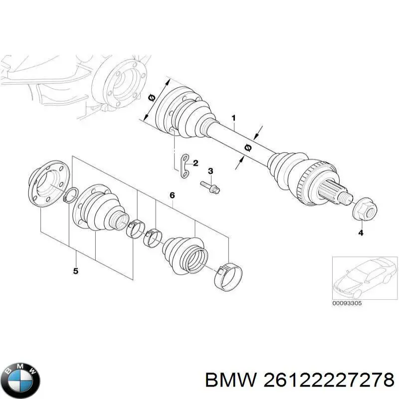 26122227278 BMW подвесной подшипник карданного вала