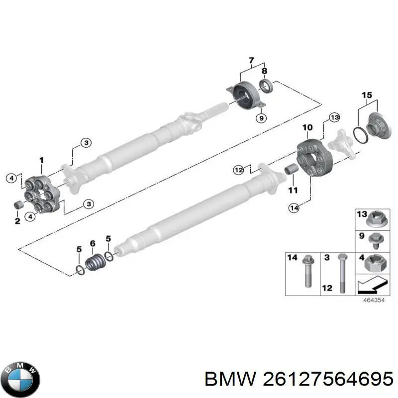 Подвесной подшипник карданного вала 26127564695 BMW