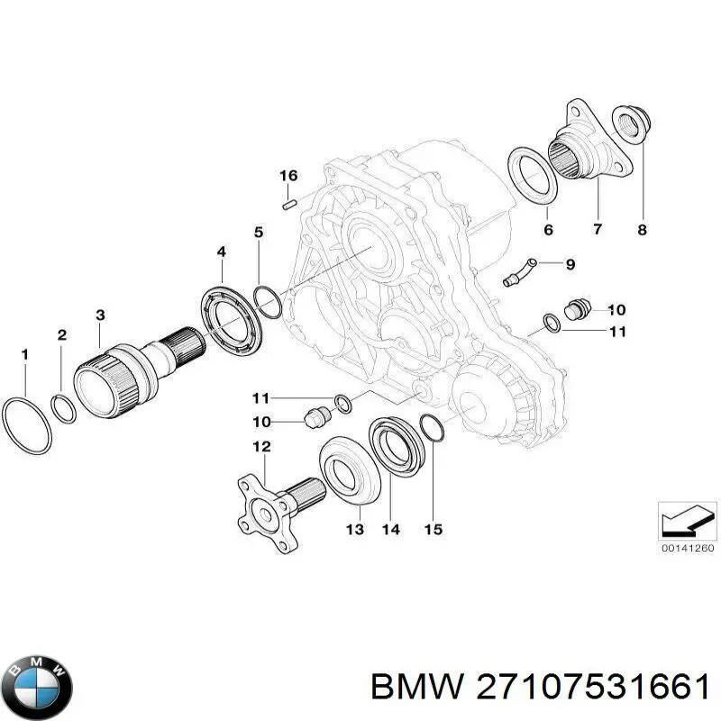 Купить 27107531661 BMW Сальник раздаточной коробки, первичного вала