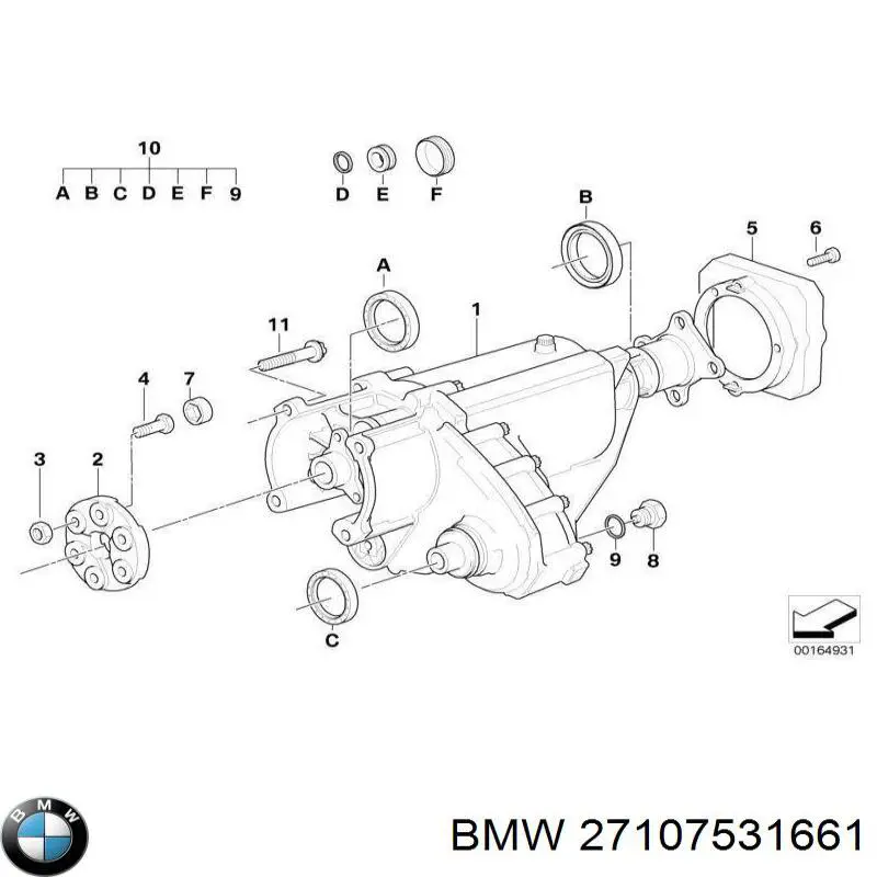 Сальник раздаточной коробки, первичного вала BMW 27107531661 цена, от 53.30 USD