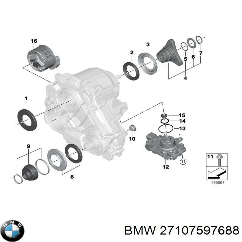 Пыльник сальника раздаточной коробки правый на BMW X5 (E70) купить.