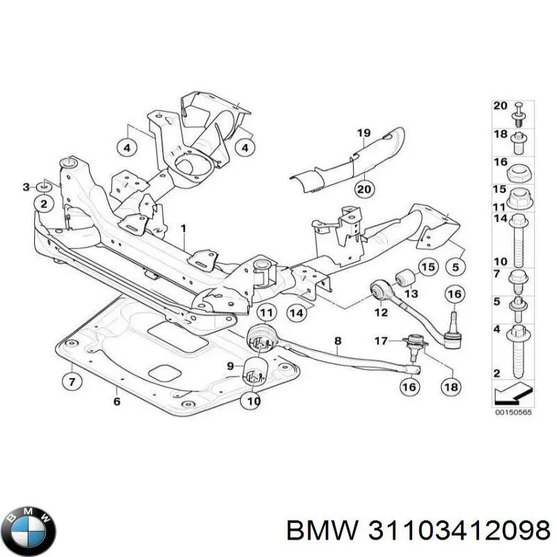Передняя балка BMW 31103412098 цена, от 190.04 USD