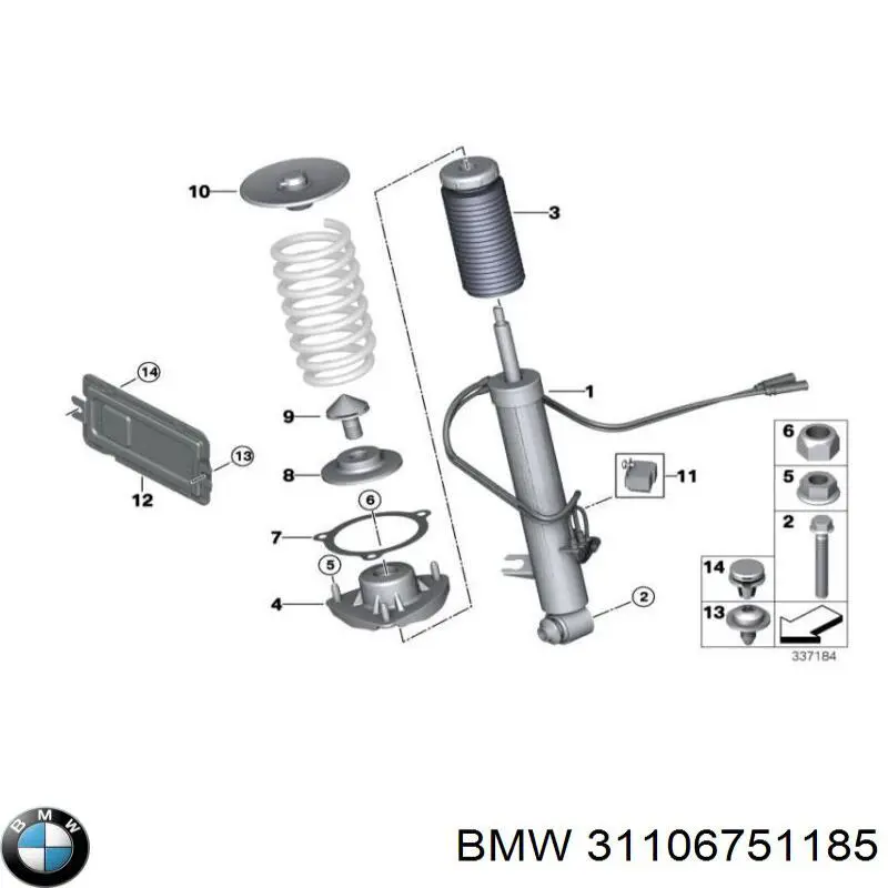 Parafuso de fixação de braço oscilante dianteiro para BMW X5 (E53)