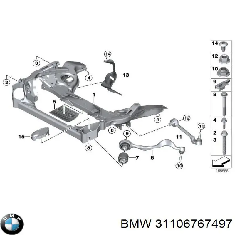 Болт переднего рычага BMW 31106767497 цена, от 5.92 USD