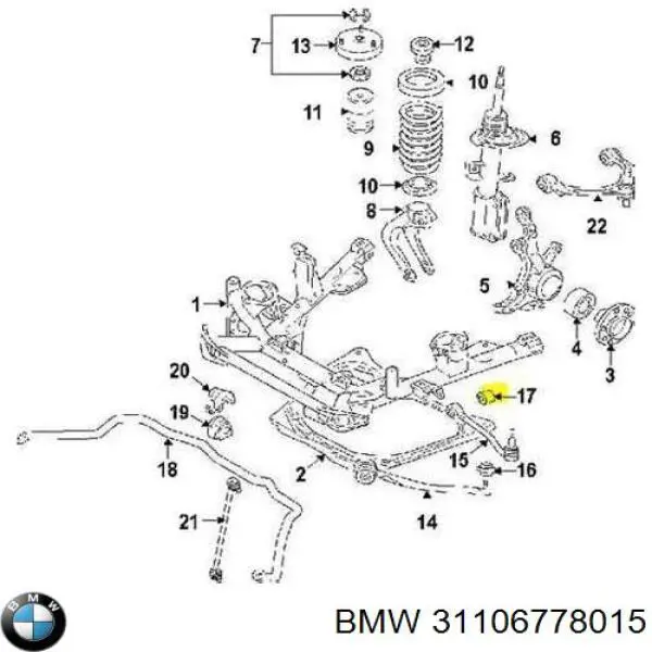 Сайлентблок нижнего переднего рычага  BMW 31106778015