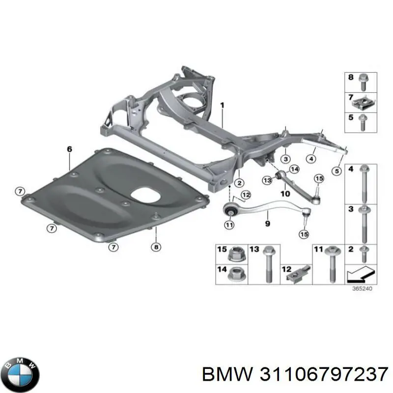 Болт переднего рычага, нижнего BMW 31106797237 цена, от 6.84 USD