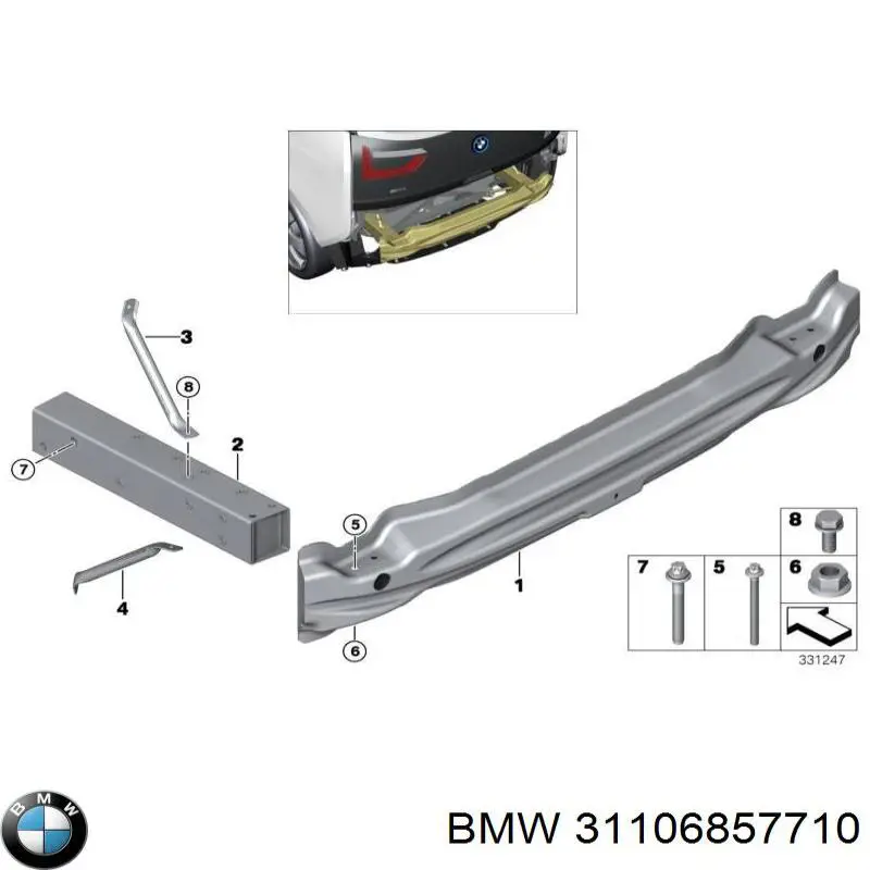 Передняя балка BMW 31106857710 цена, от 620.77 USD