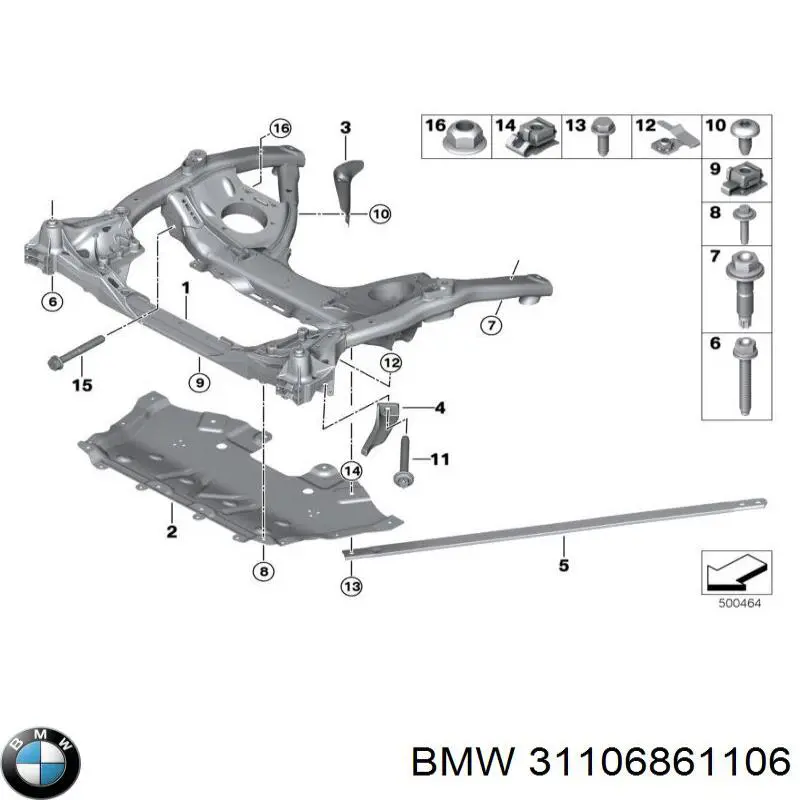 Подрамник передний 31106861106 BMW