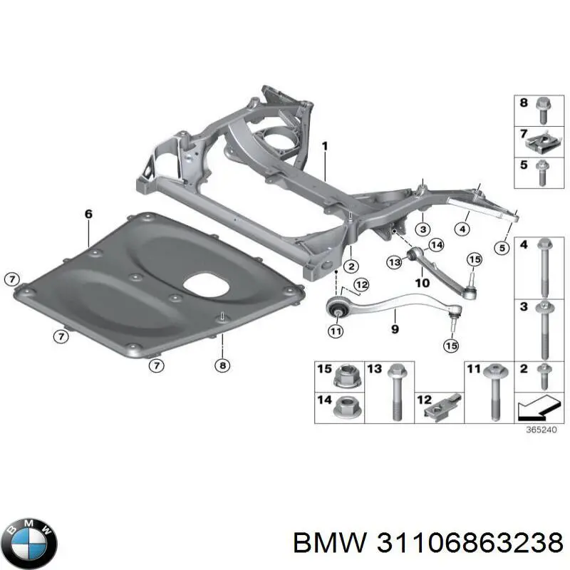 Болт переднего рычага BMW 31106863238 цена, от 10.24 USD