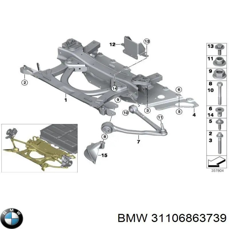 31106863739 BMW braço oscilante inferior esquerdo de suspensão dianteira